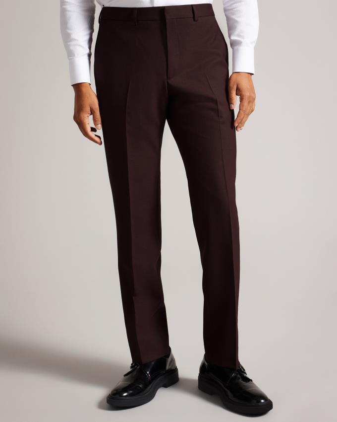 Pantalon Ted Baker Slim Fit Wool Blend Rouge Foncé Homme | OJO-73331180